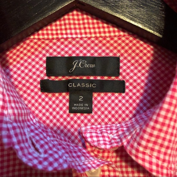 NWOT: J. Crew Pink Gingham Shirt - Picture 3 of 5